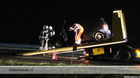 Auto over de kop bij ongeval in Soest. Auto over de kop bij ongeval in Soest.