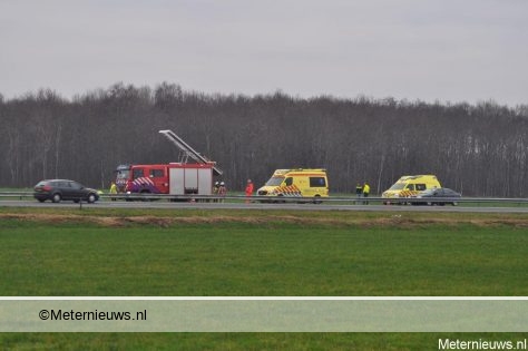 Gewonde na ongeval op A28 bij Zuidwolde. Gewonde na ongeval op A28 bij Zuidwolde.
