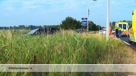 Twee gewonden na ongeval op afrit A7 bij Heiligerlee.