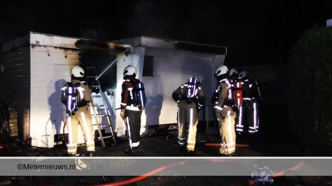 chalet in de brand in Hollandscheveld