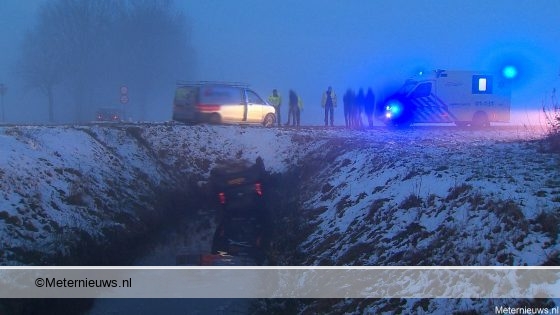 Ongeval in Westerlee door mist en sneeuw.