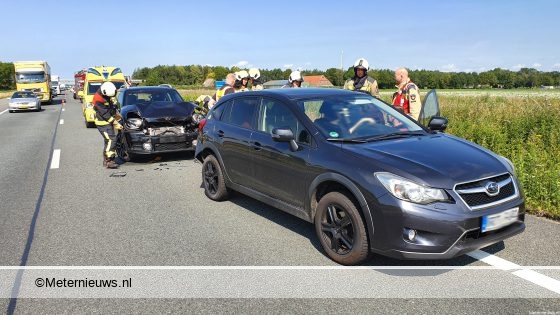 Vier licht gewonden na aanrijding op de A37 bij Nieuwlande. Vier licht gewonden na aanrijding op de A37 bij Nieuwlande.