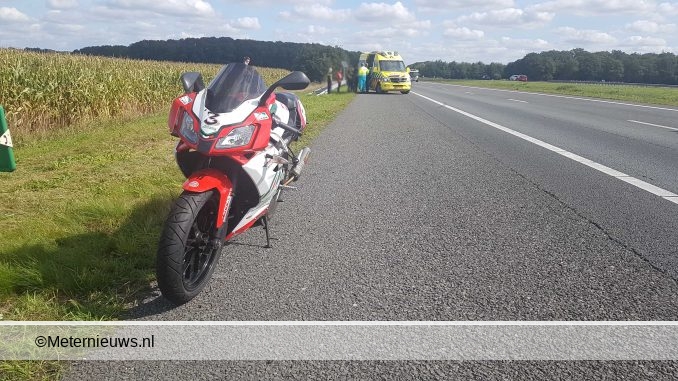 motorrijder inderuit A37 Zwinderen