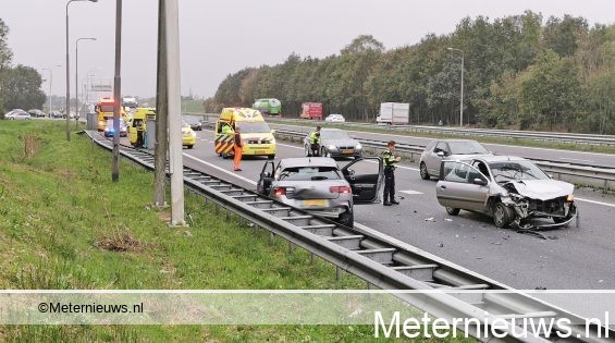 File door kop-staart aanrijding A28. File door kop-staart aanrijding A28.