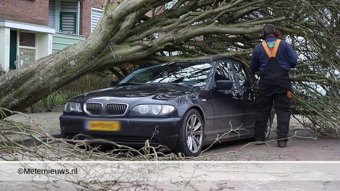 boom op auto hoogezand