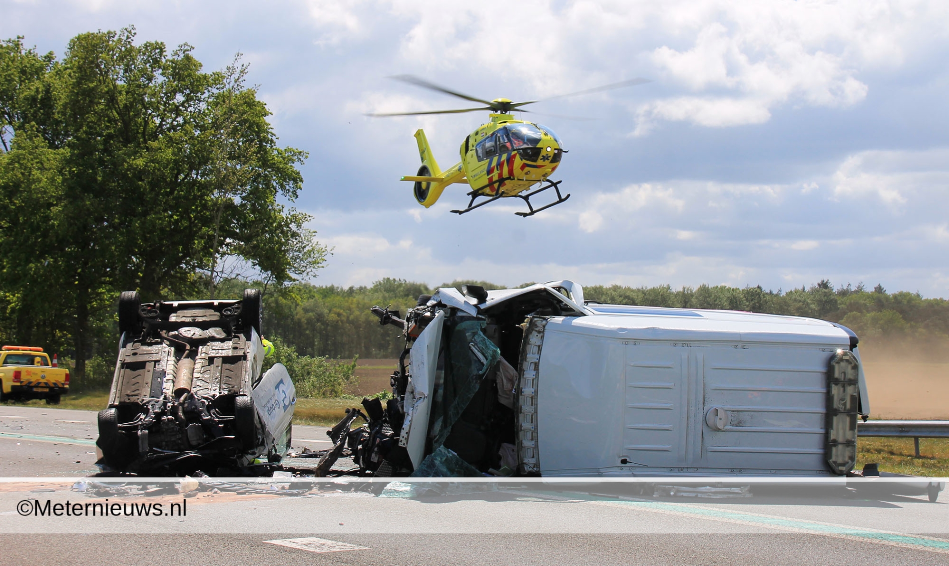 Frontale botsing N34 Gasselte. Frontale botsing N34 Gasselte.