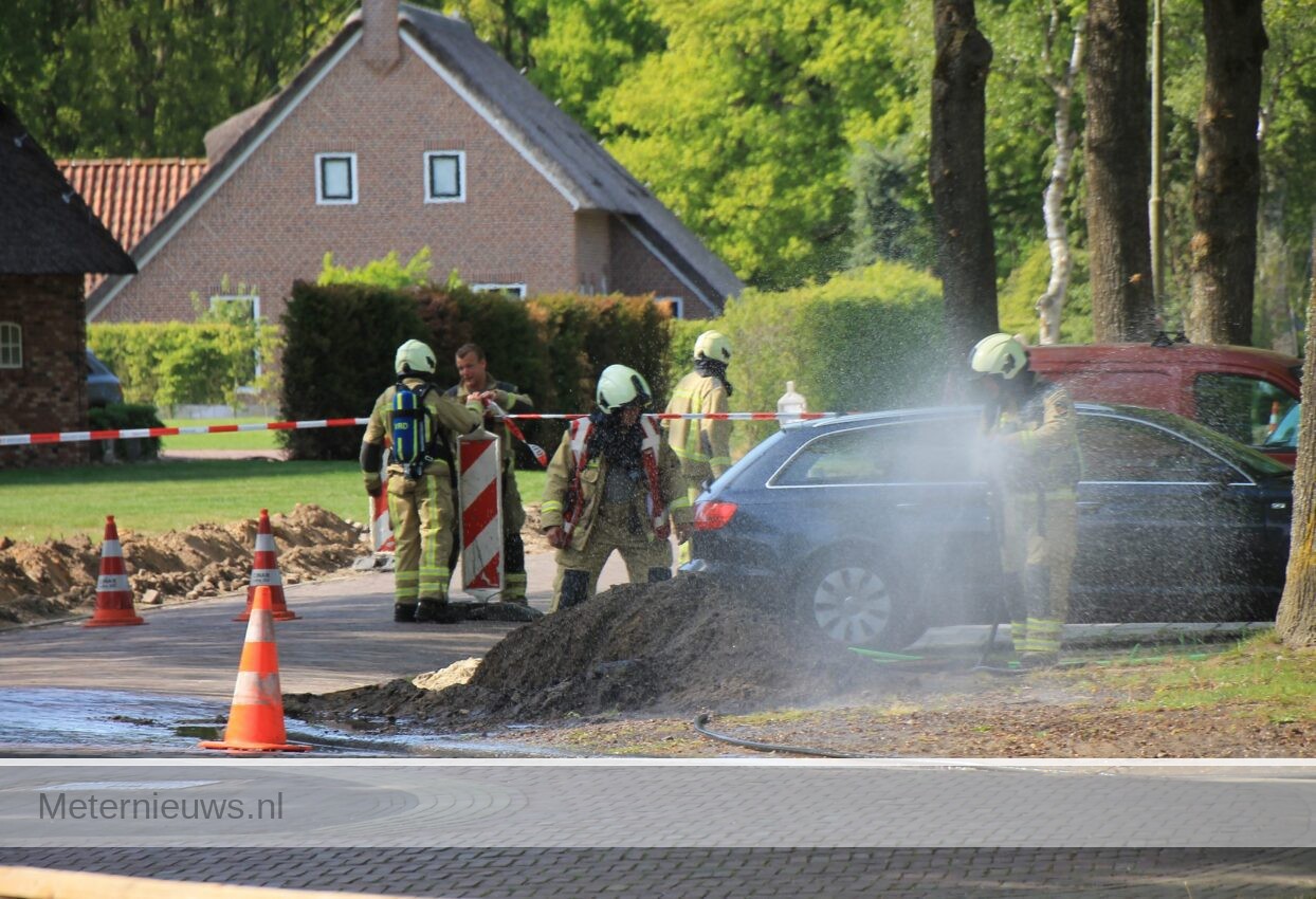 Hogedruk leiding gas lek in Gasteren (Video)