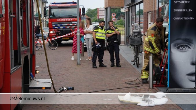 Plafond in de brand opticien Overijsselse Hardenberg