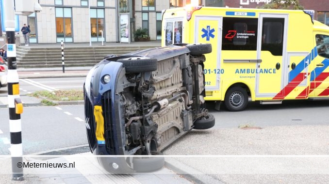 auto op de kant in Groningen