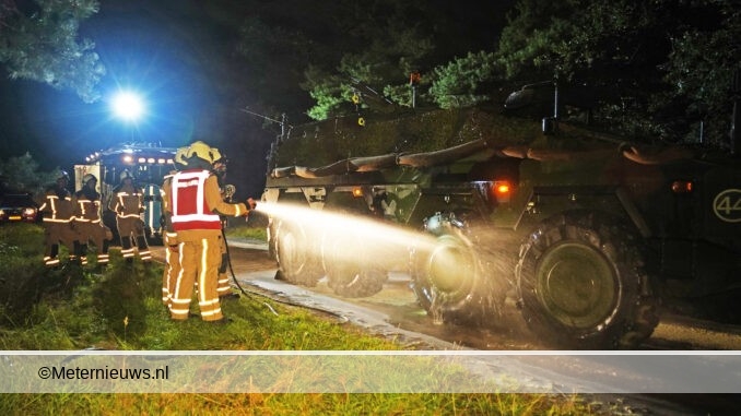 militairvoertuig in brand havelterberg