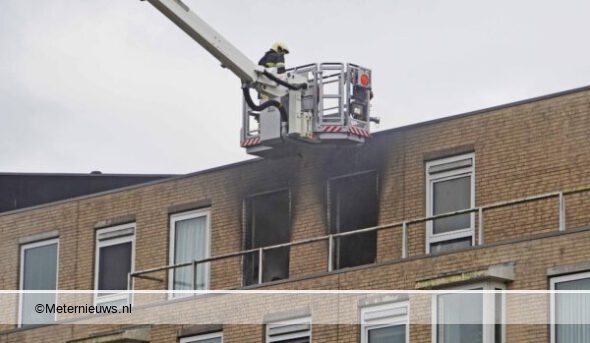 ontruiming na brand in flat in Drachten2