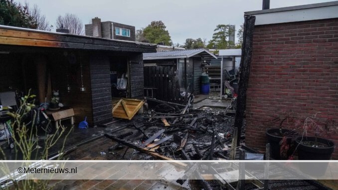 scuur brabdt geheel af in Hoogezand
