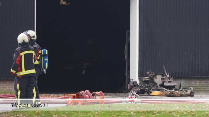 grasmachine in de brand Beilen