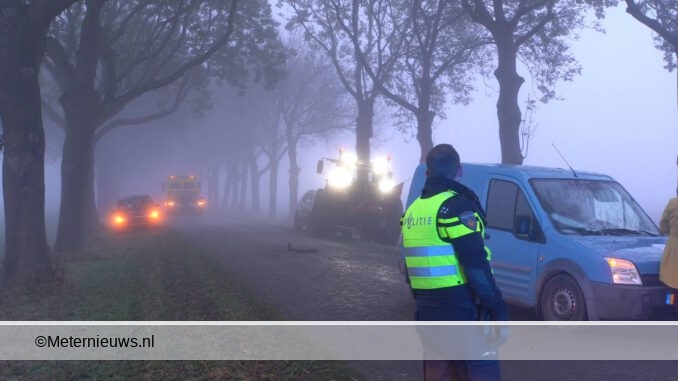 tractor botst op bestelauto in dichte mist Drentse Valthe3