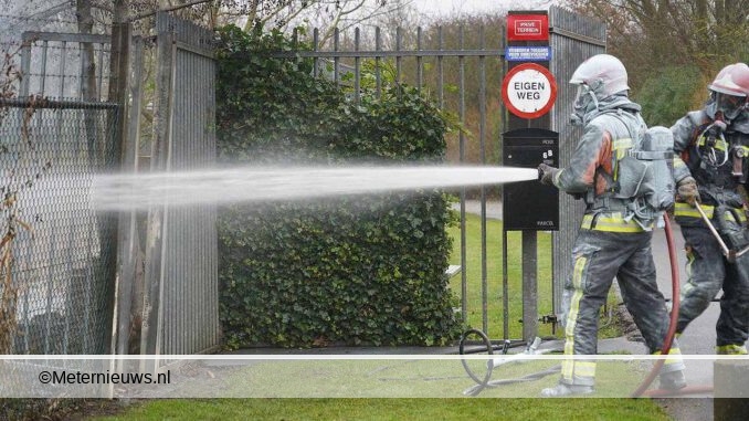 hoogspanningskast in brand in Groningen