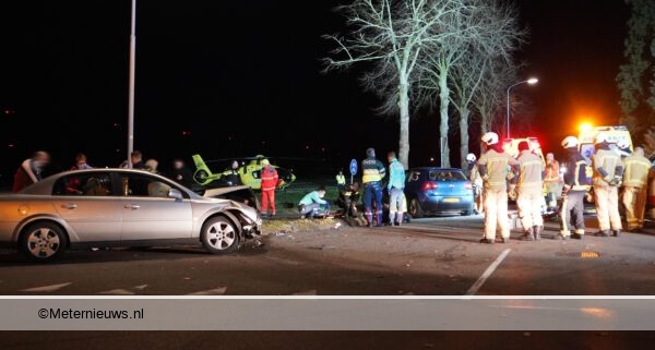 Vijf gewonden na ongeval in Gieterveen.