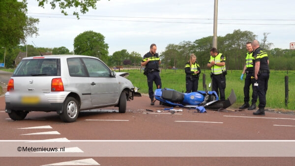 Motorrijder ernstig gewond na aanrijding in Zuidwolde.
