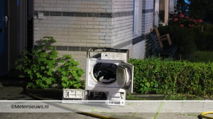 wasdroger in de brand in Groningen