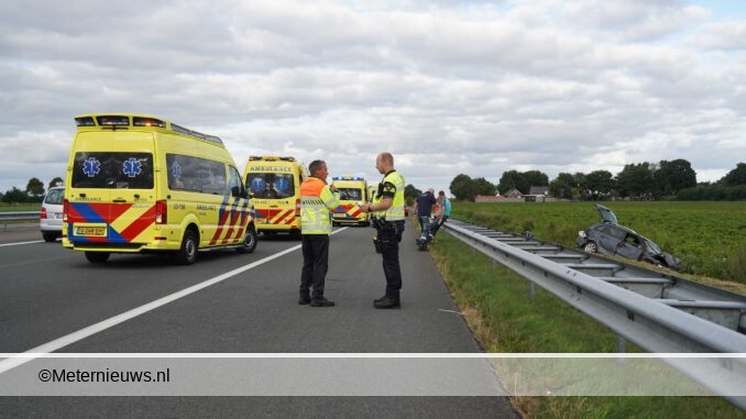 vier gewonden ongeval A37 Erica
