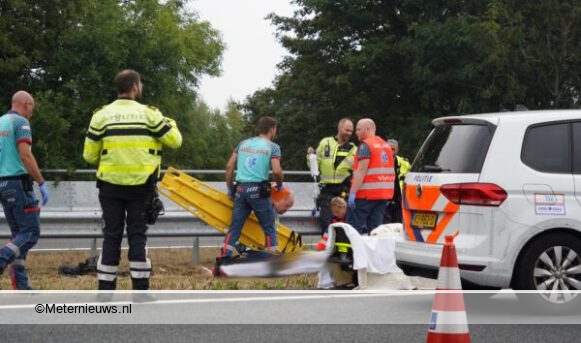 Motorrijder zwaargewond bij ongeval op snelweg A7 bij Harkstede.