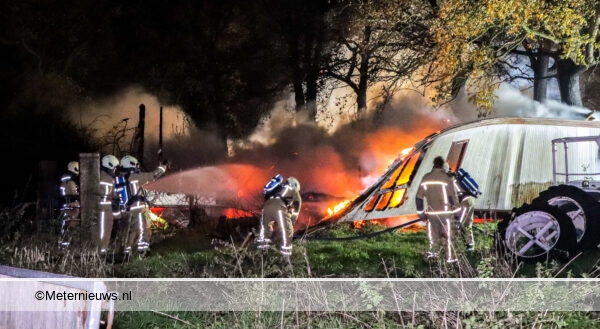 carvan afgebrand in Schoonebeek2
