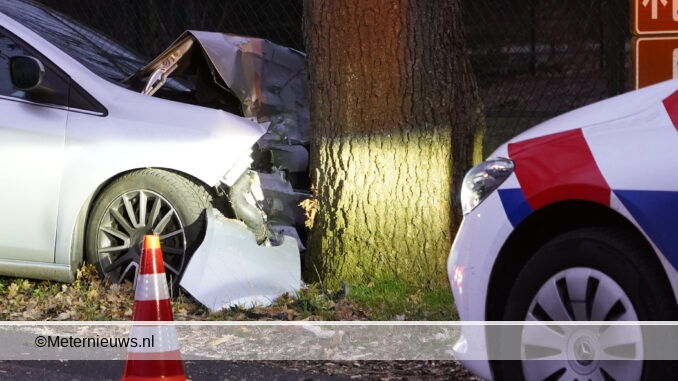 uto frontaal op boom Appelscha