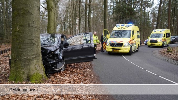auto frontaal op boom Gasselte