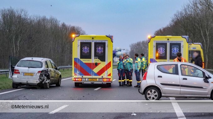 gezin baby naar ziekenhuis file ongeval Sappemeer