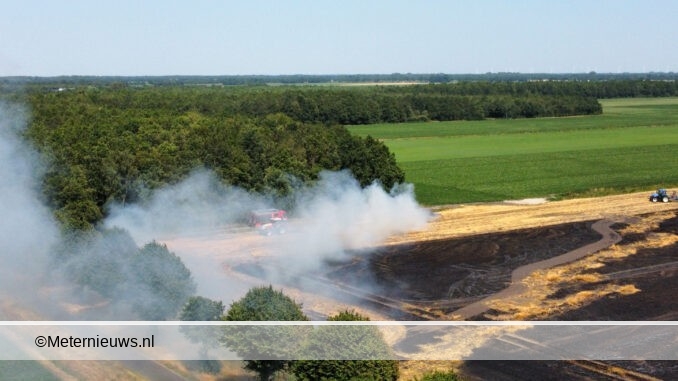 korenveld in brand in Alteveer