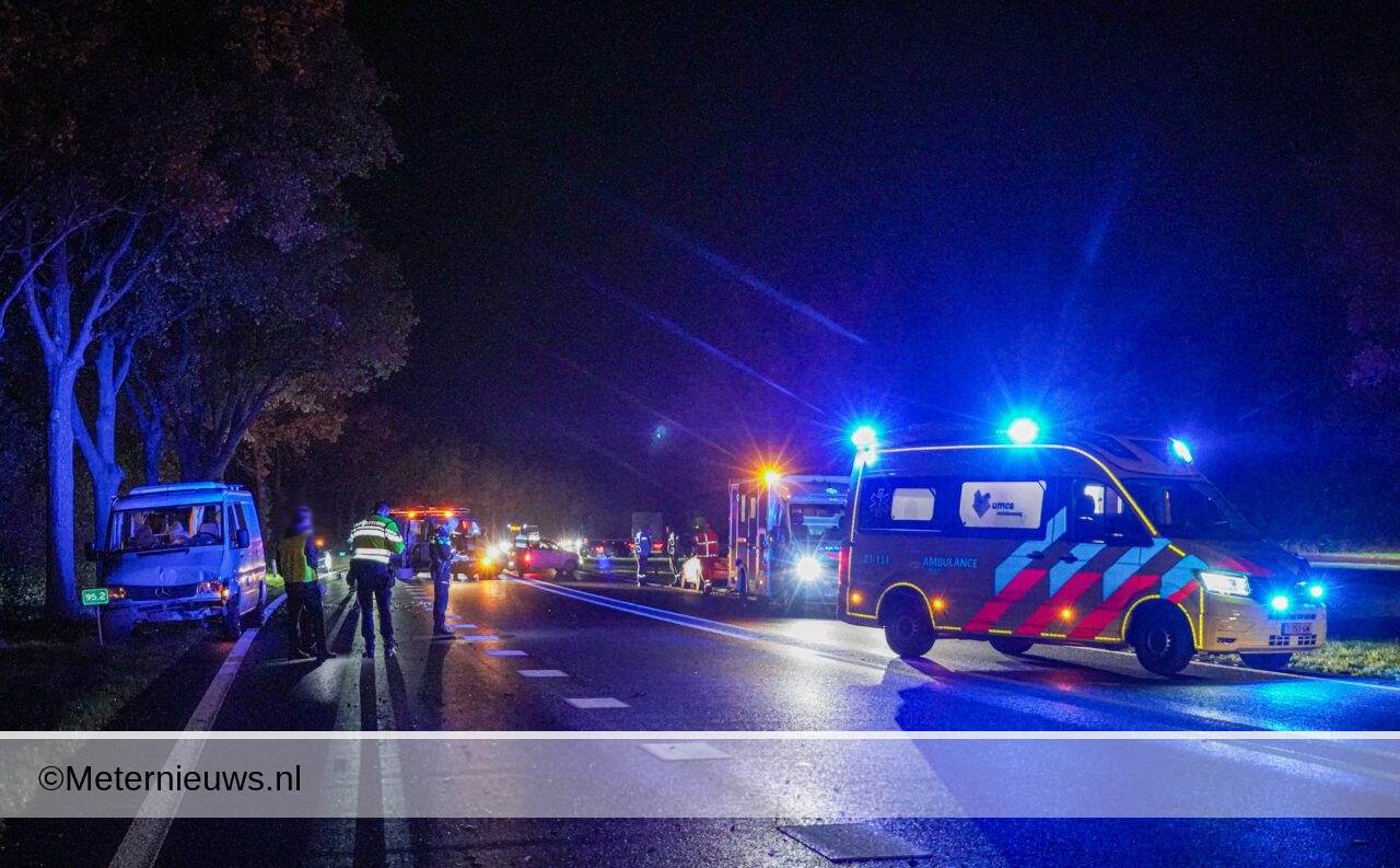 Meerdere auto’s op elkaar en 3 licht gewonden N34 Annen/Gieten(Video)