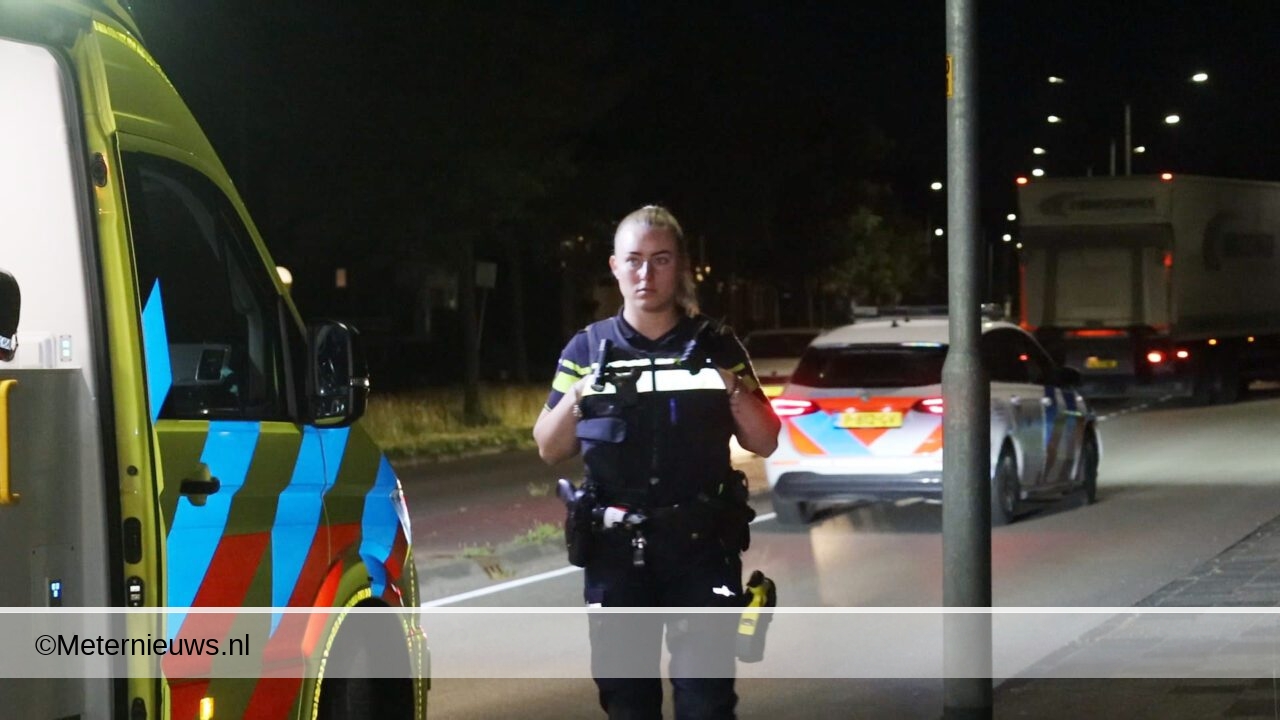 Auto via lantaarnpaal de bosjes in(Video) |